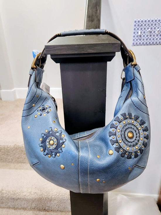 Coach Handbags - NWT Vintage 00s COACH Mia 10063 Studded Leather Hobo Bag Handbag Satchel Blue